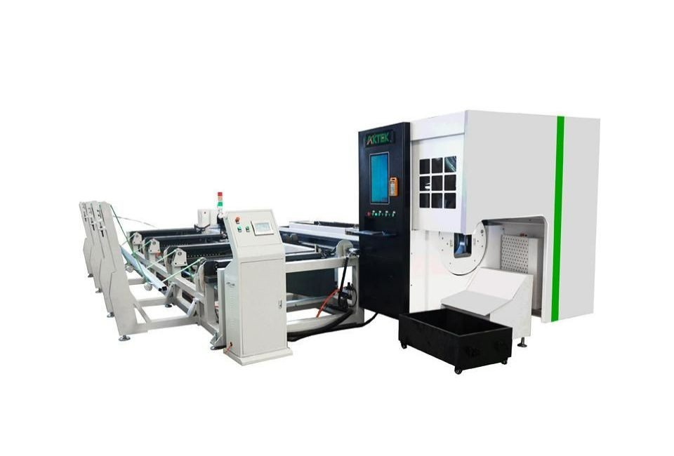 Fiber Metal Pipe Square Tube Round Tube  Rotary Axis  Cutting Machine With Auto Loading System